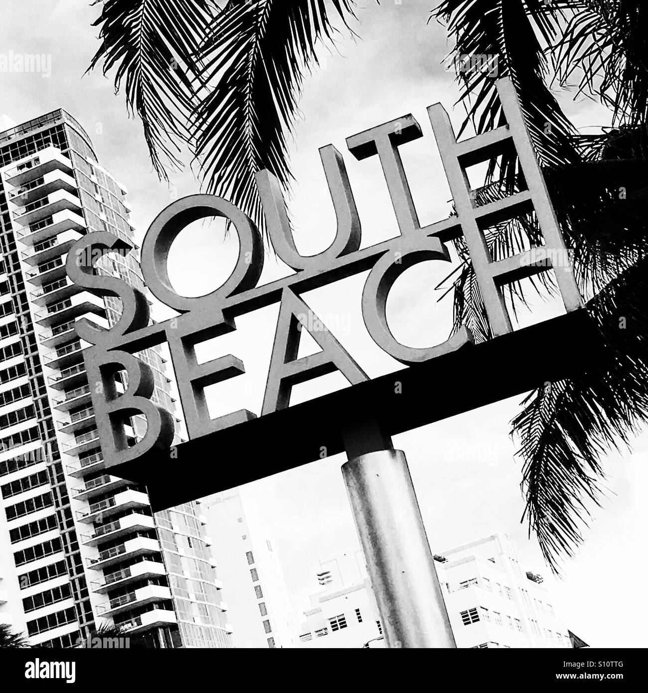 South Beach-Beschilderung Stockfoto