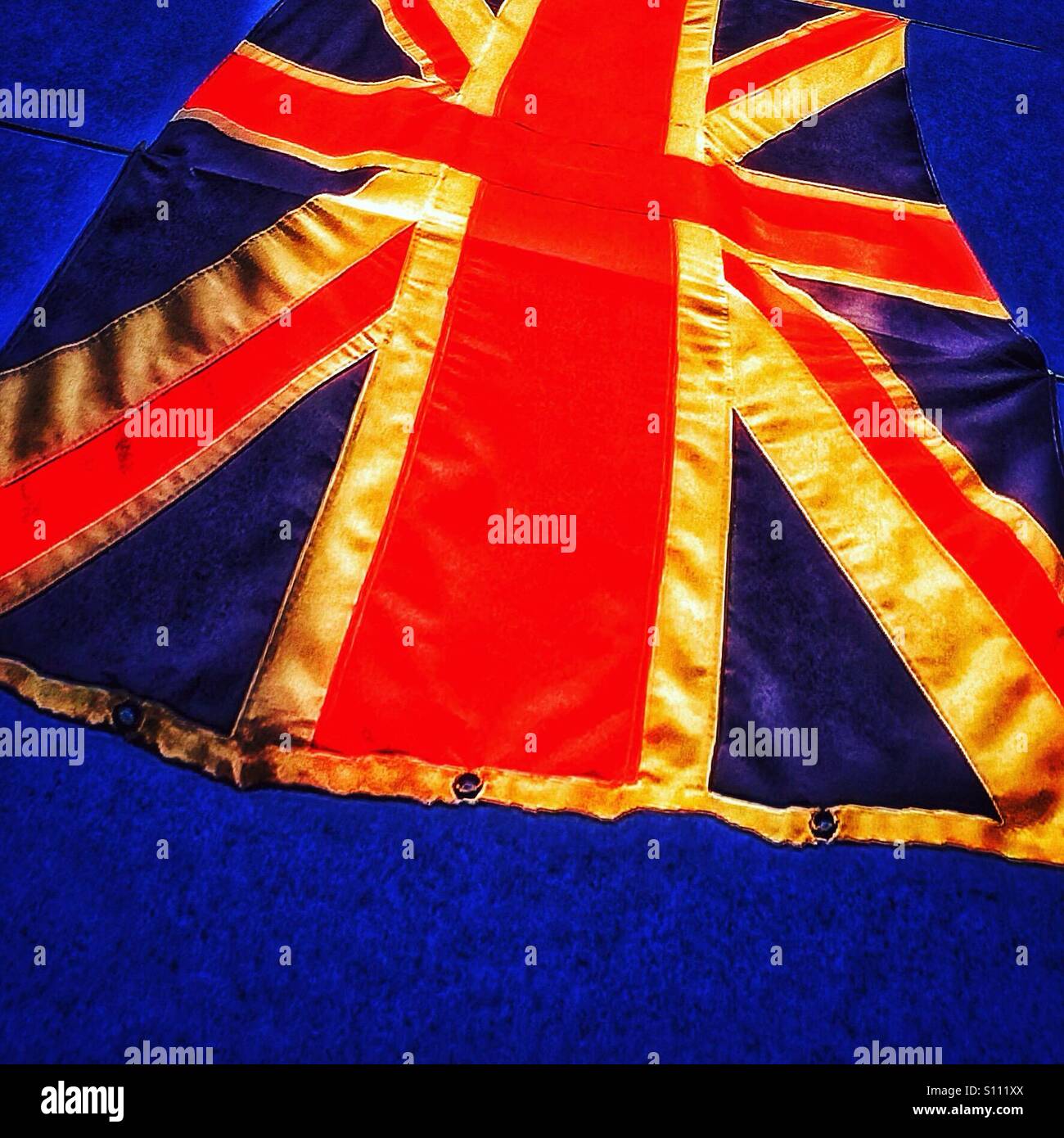 Union Jack-Flagge. - Smartphone-aufgenommenes Stockfoto