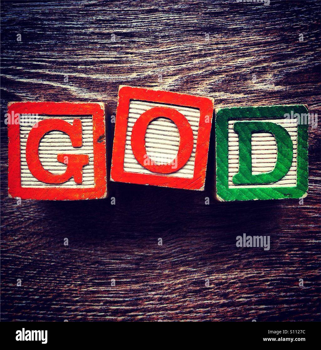 Gottes Wort getan mit Holz-Block Buchstaben Stockfoto