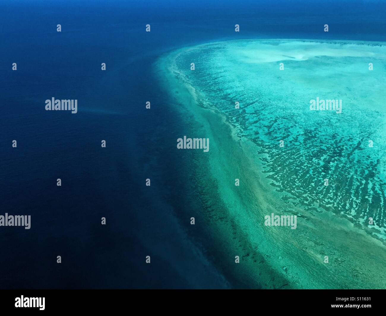 Great Barrier Reef in der Nähe von Gladstone, Queensland, Australien - Smartphone-aufgenommenes Stockfoto