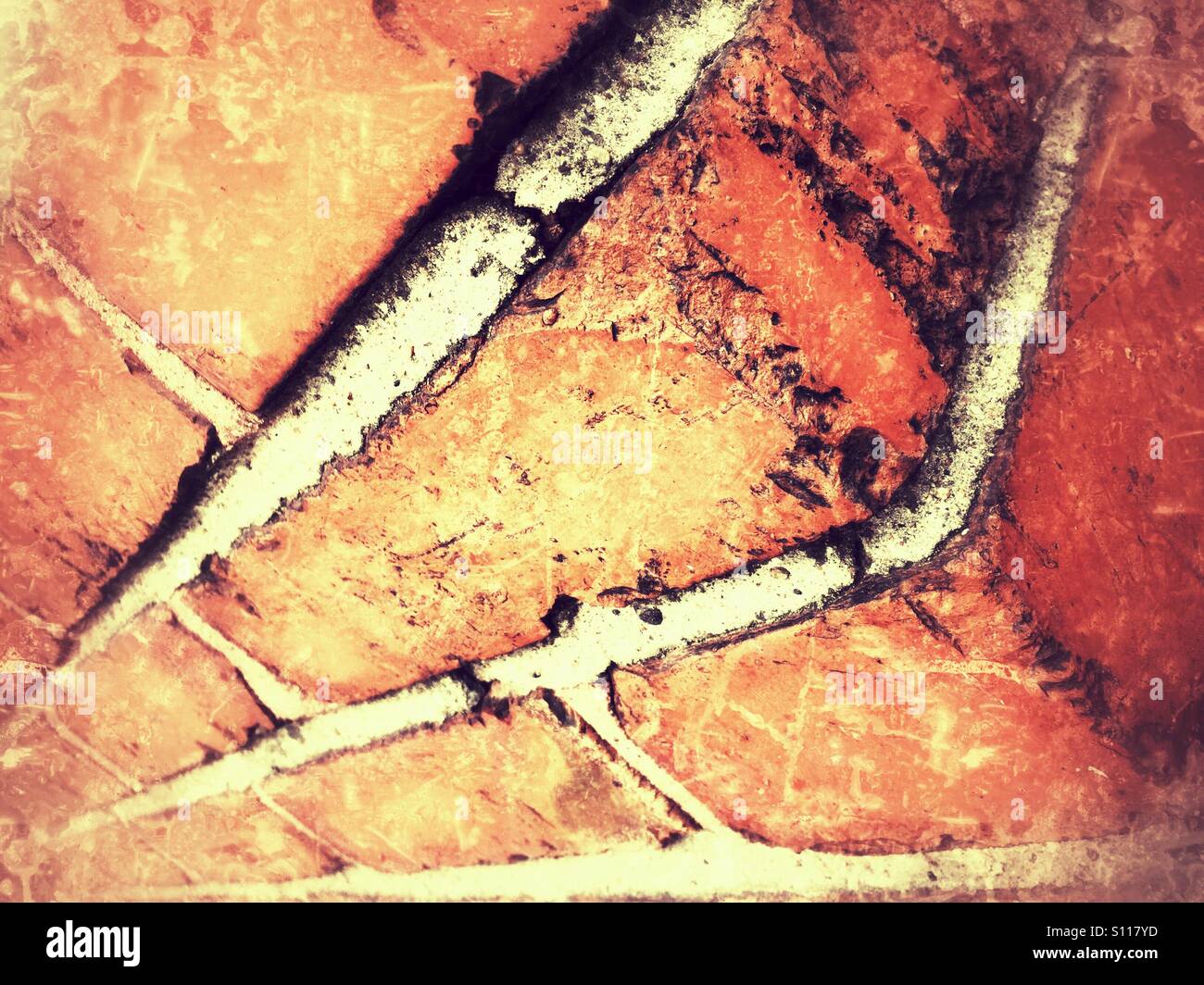 Red Brick Wall - Smartphone-aufgenommenes Stockfoto
