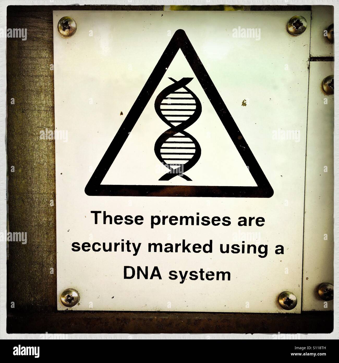DNA-Warnung Stockfoto