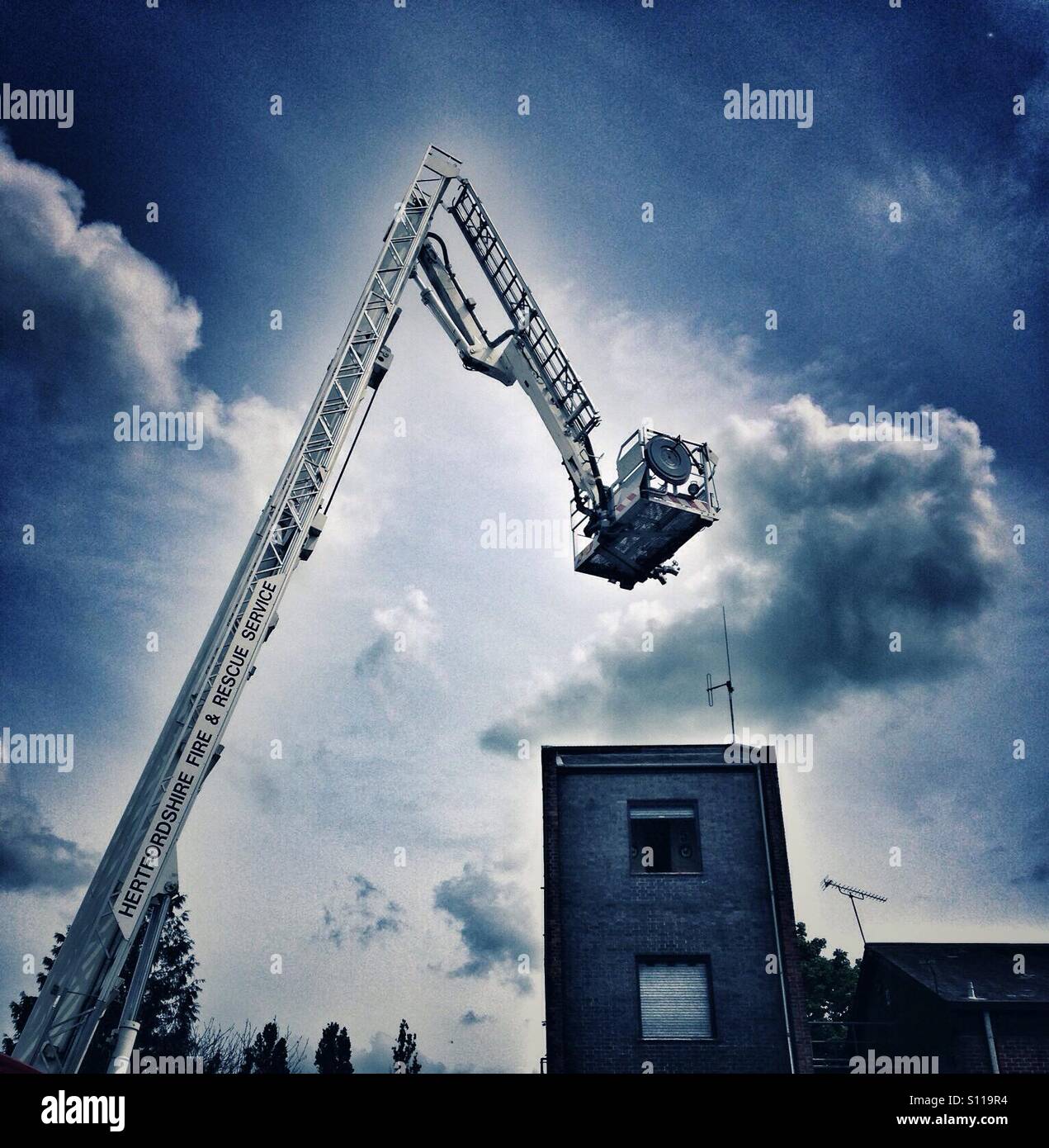 Hertfordshire Feuer und Rettung Service - Smartphone-aufgenommenes Stockfoto