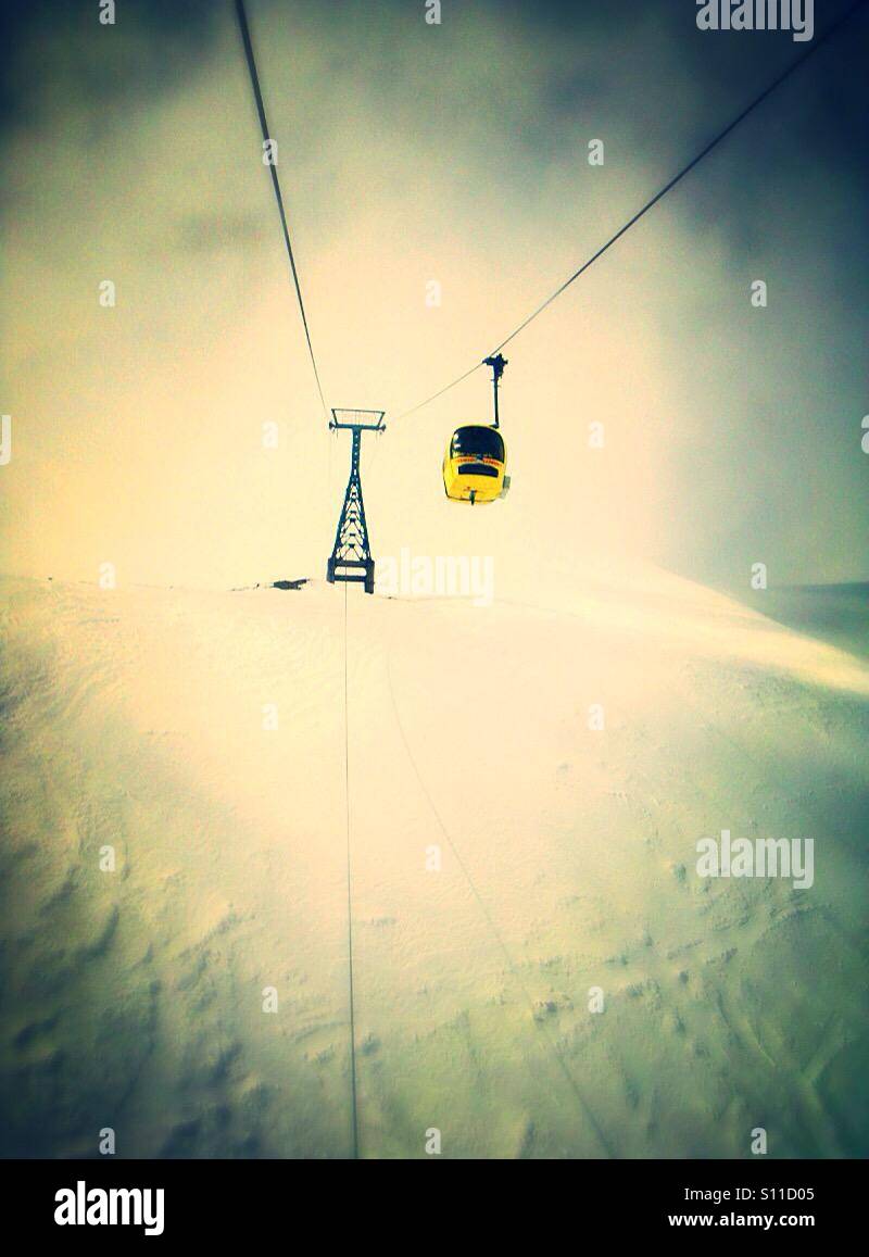Die höchste Seilbahn der Welt, Gulmarg, Indien Stockfoto