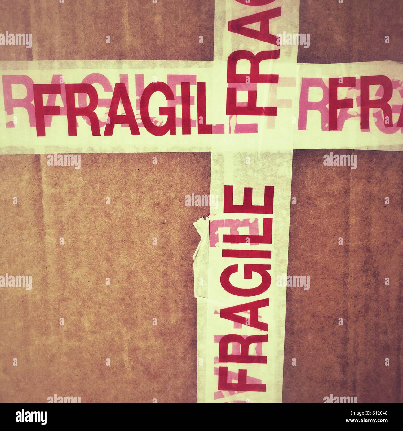 Fragile Verpackung Stockfoto