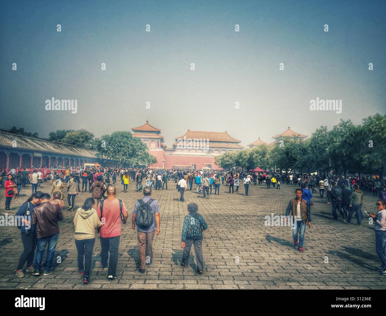 Eintrag von die Verbotene Stadt-Beijing-China - Smartphone-aufgenommenes Stockfoto