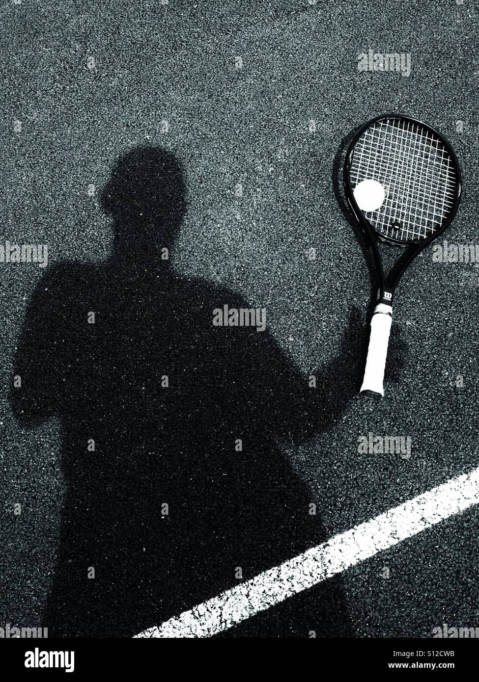 Tennis-Spieler - Smartphone-aufgenommenes Stockfoto