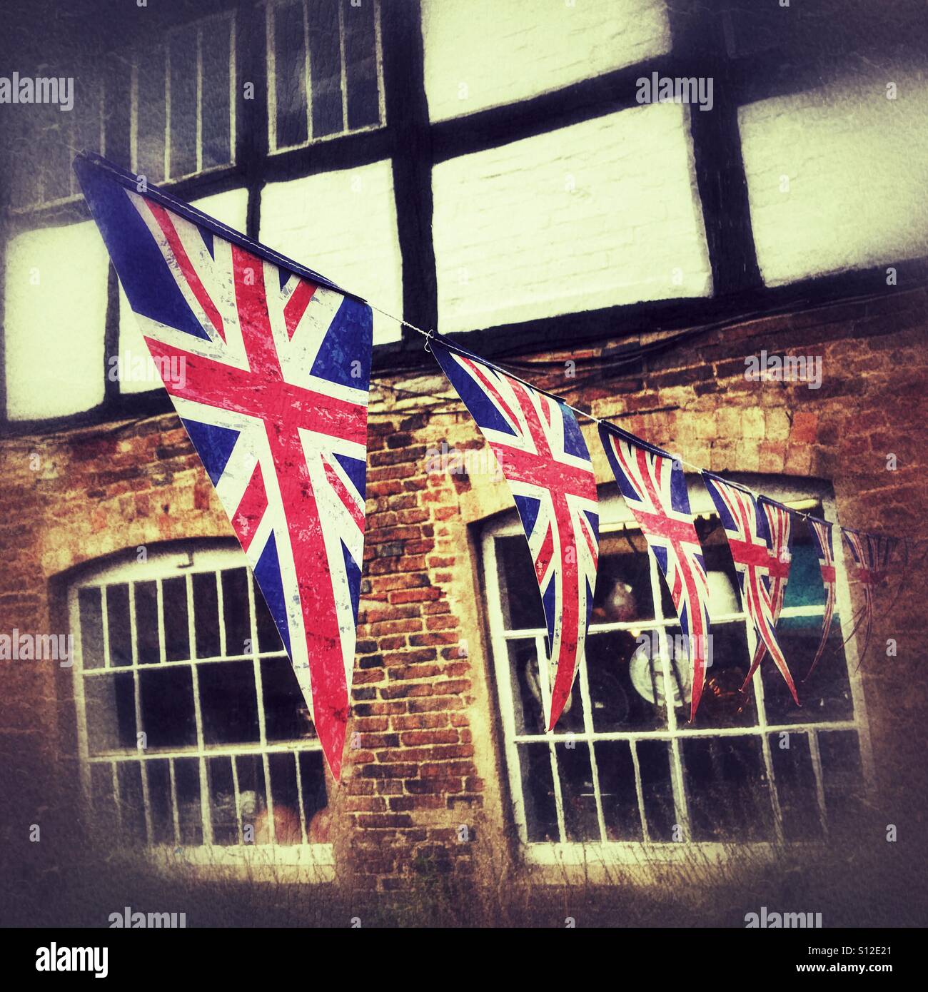 Union Jack Bunting. - Smartphone-aufgenommenes Stockfoto