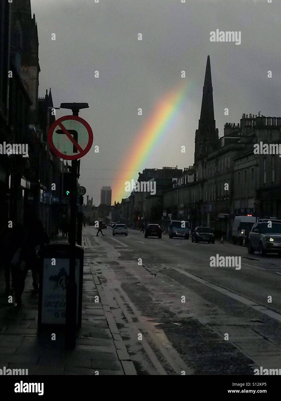 Regenbogen. Union Street, Aberdeen Stockfoto