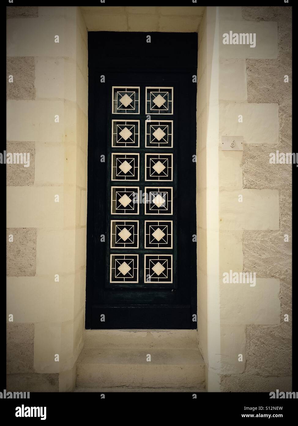 Schwarz / weiß Tür Stockfoto