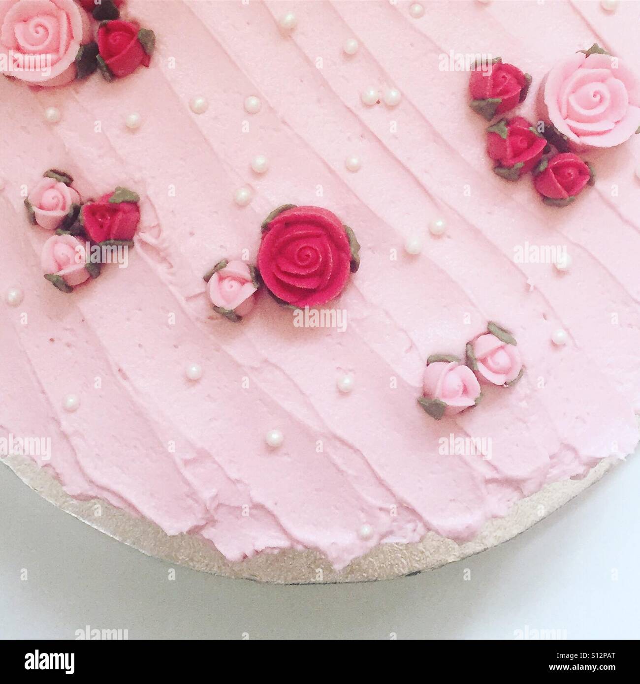 Rosa Kuchen Stockfoto