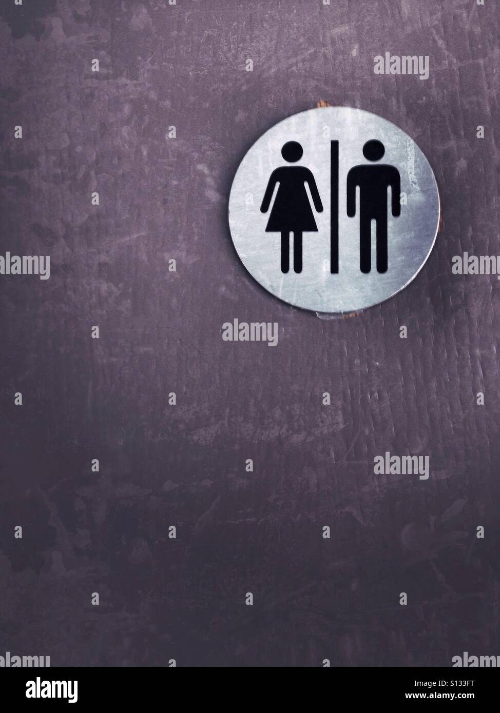 WC Schild Frau und Mann Stockfoto