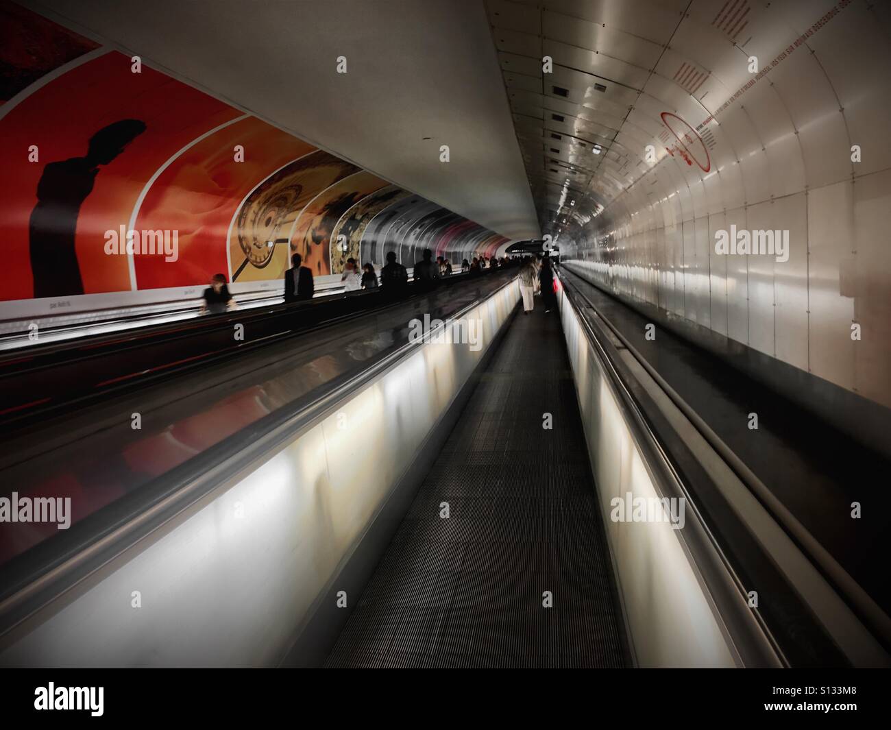 Paris Metro Travelator Stockfoto