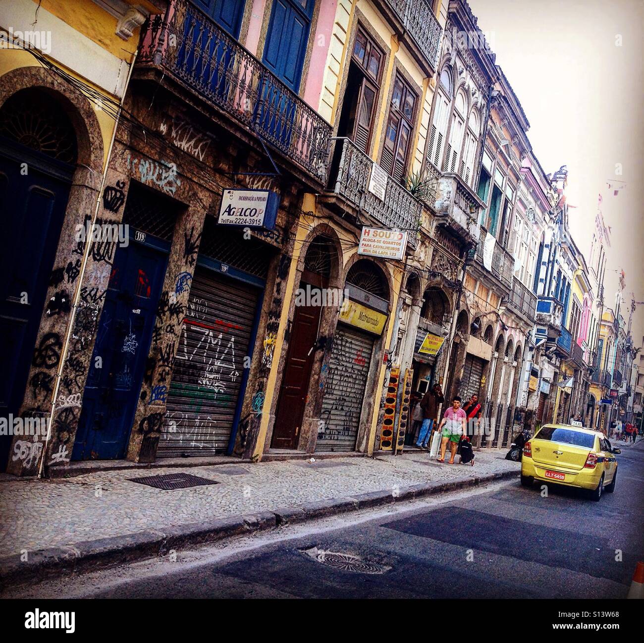 Rauhe Straße in Lapa, Rio De Janeiro 2016 Stockfoto