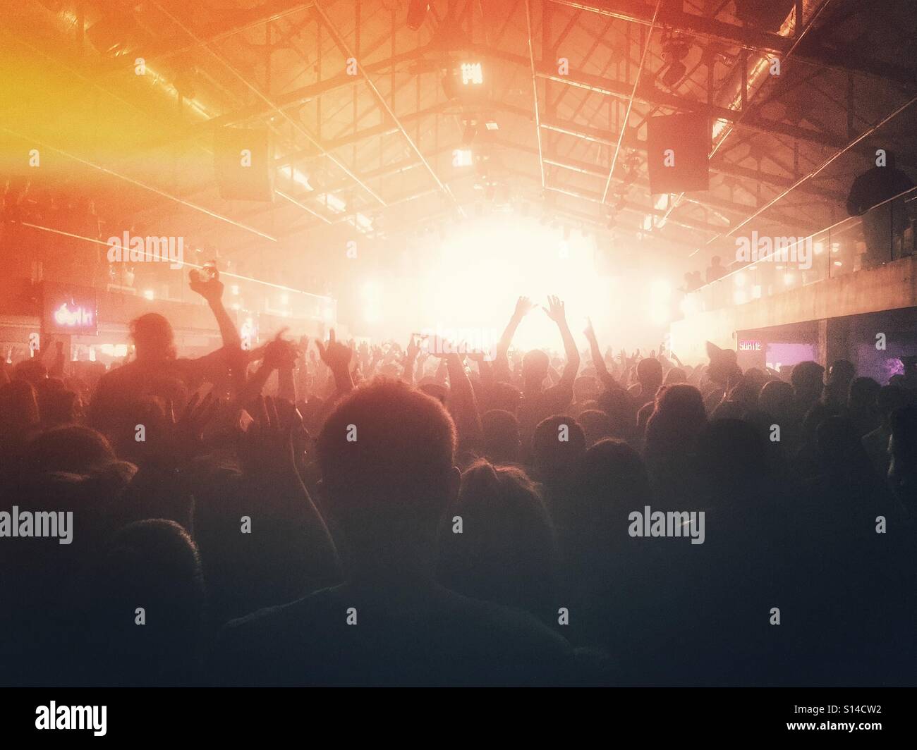 Elektronische Musik Publikum Stockfoto