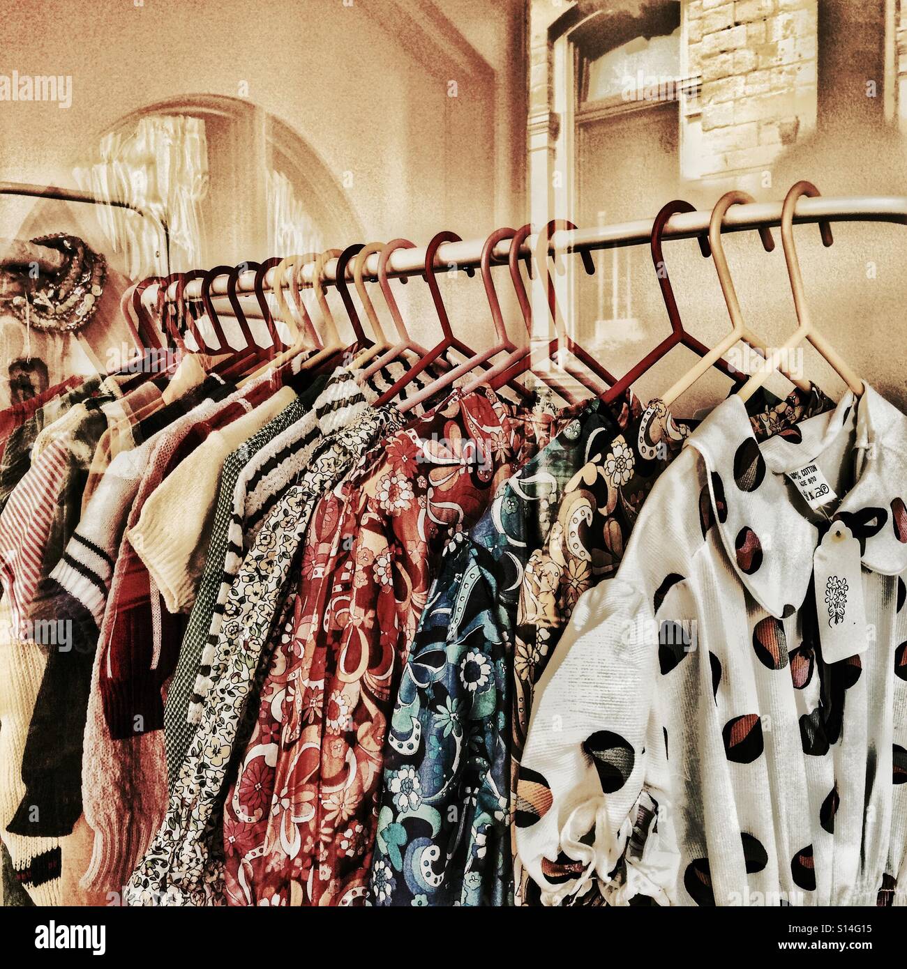 Vintage Kleidung shop Stockfoto