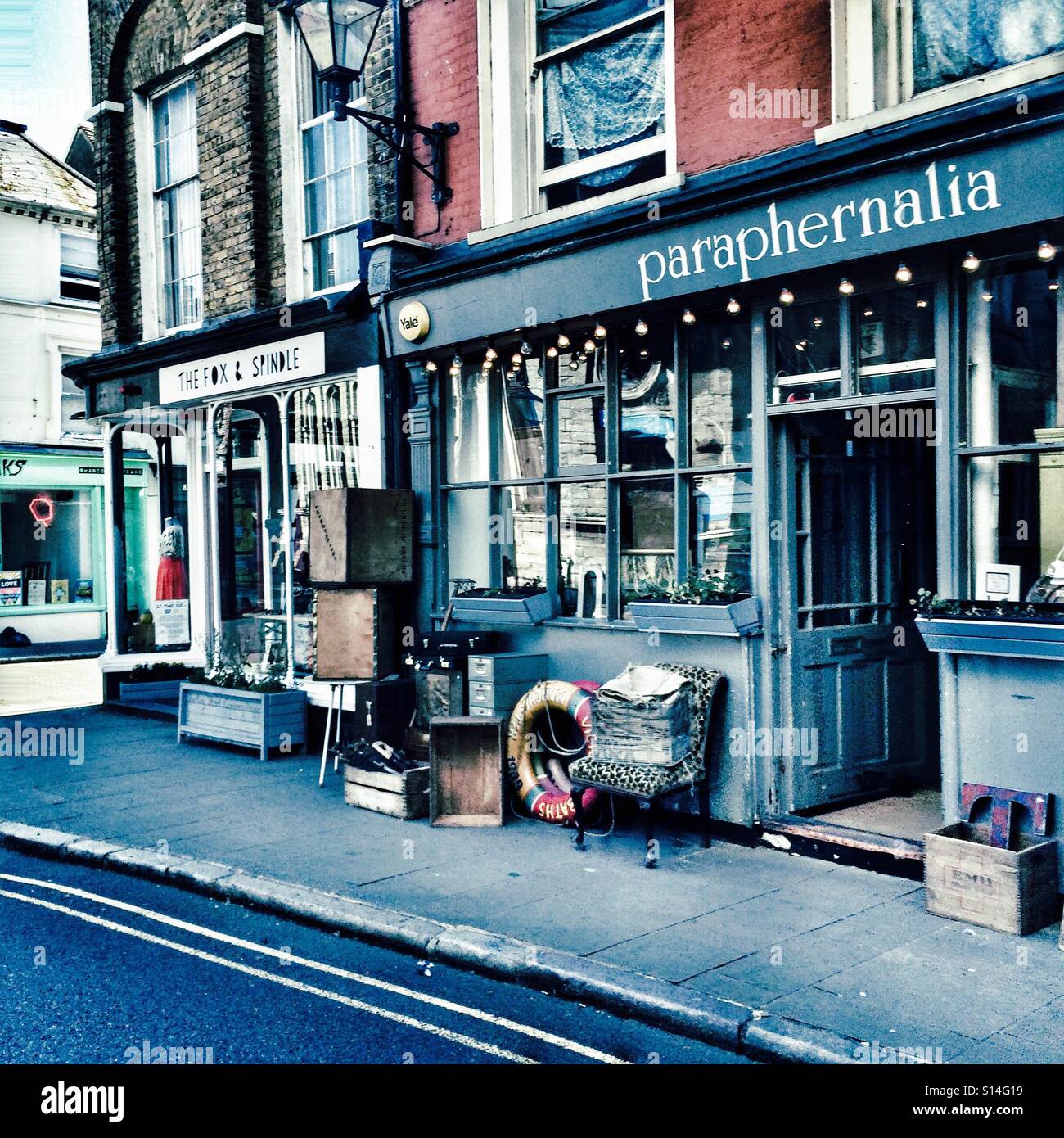 Vintage-Läden in Margate, England Stockfoto
