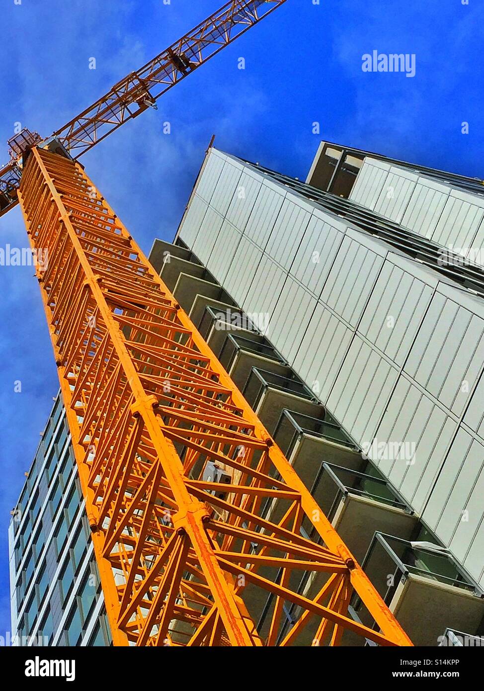 Gelben Baukran Stockfoto