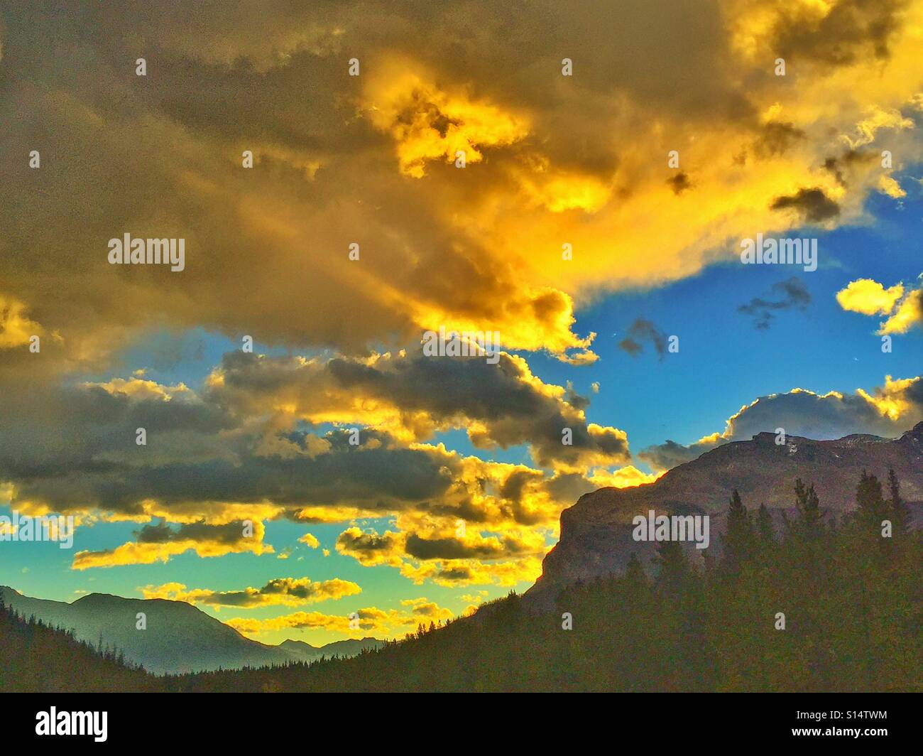Morgen in den Rocky Mountains - Smartphone-aufgenommenes Stockfoto