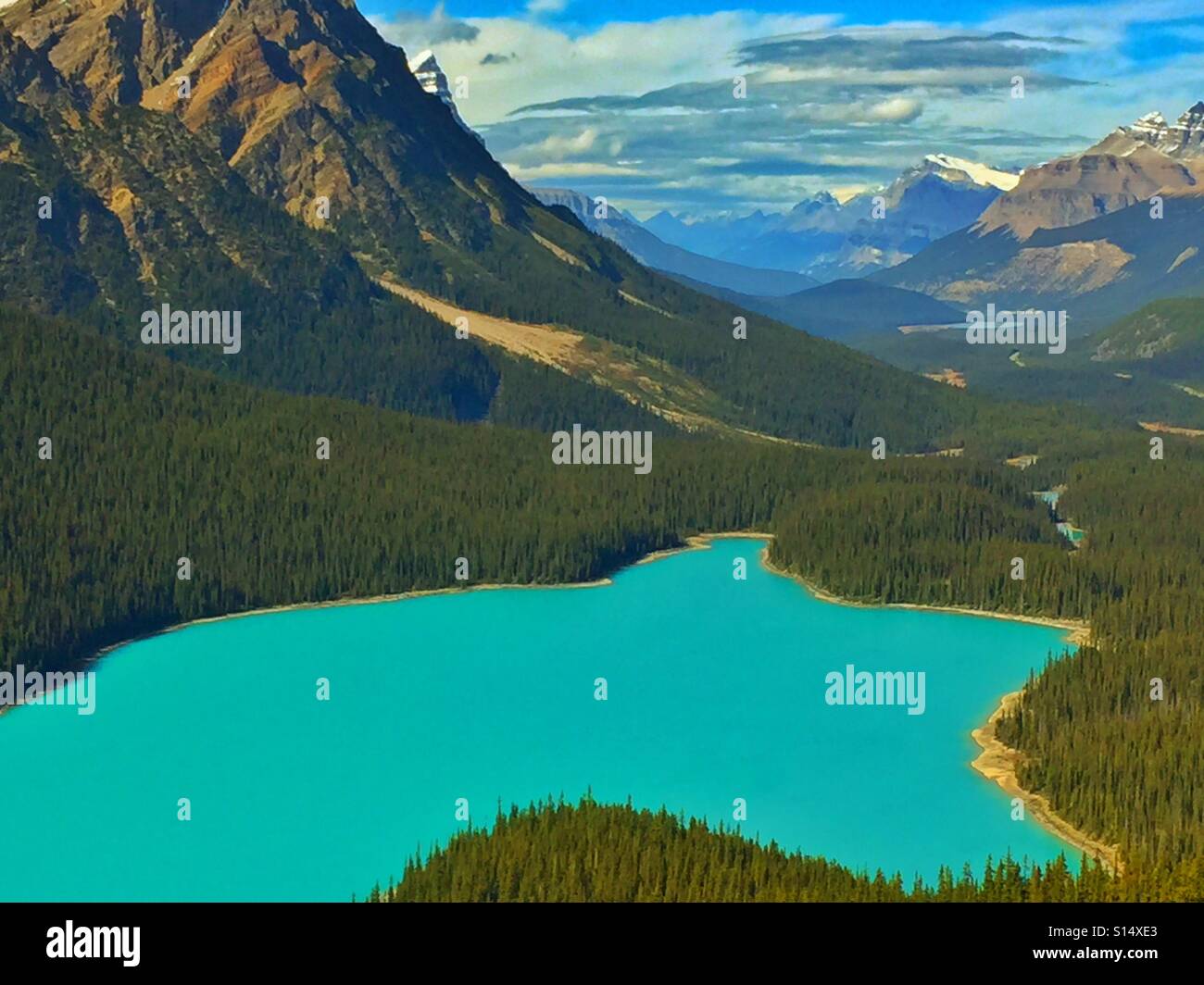 Peyton Lake, Banff Nationalpark, Alberta, Kanada - Smartphone-aufgenommenes Stockfoto