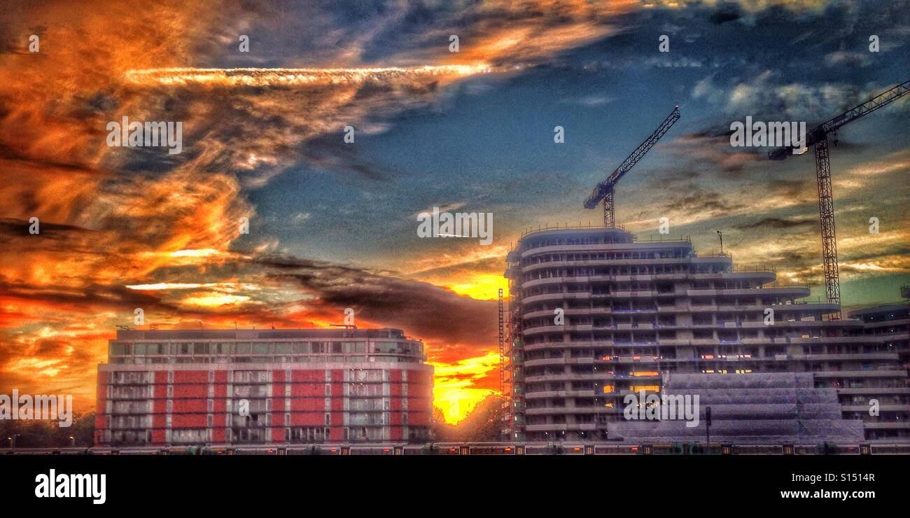 Battersea Sonnenuntergang. Stockfoto