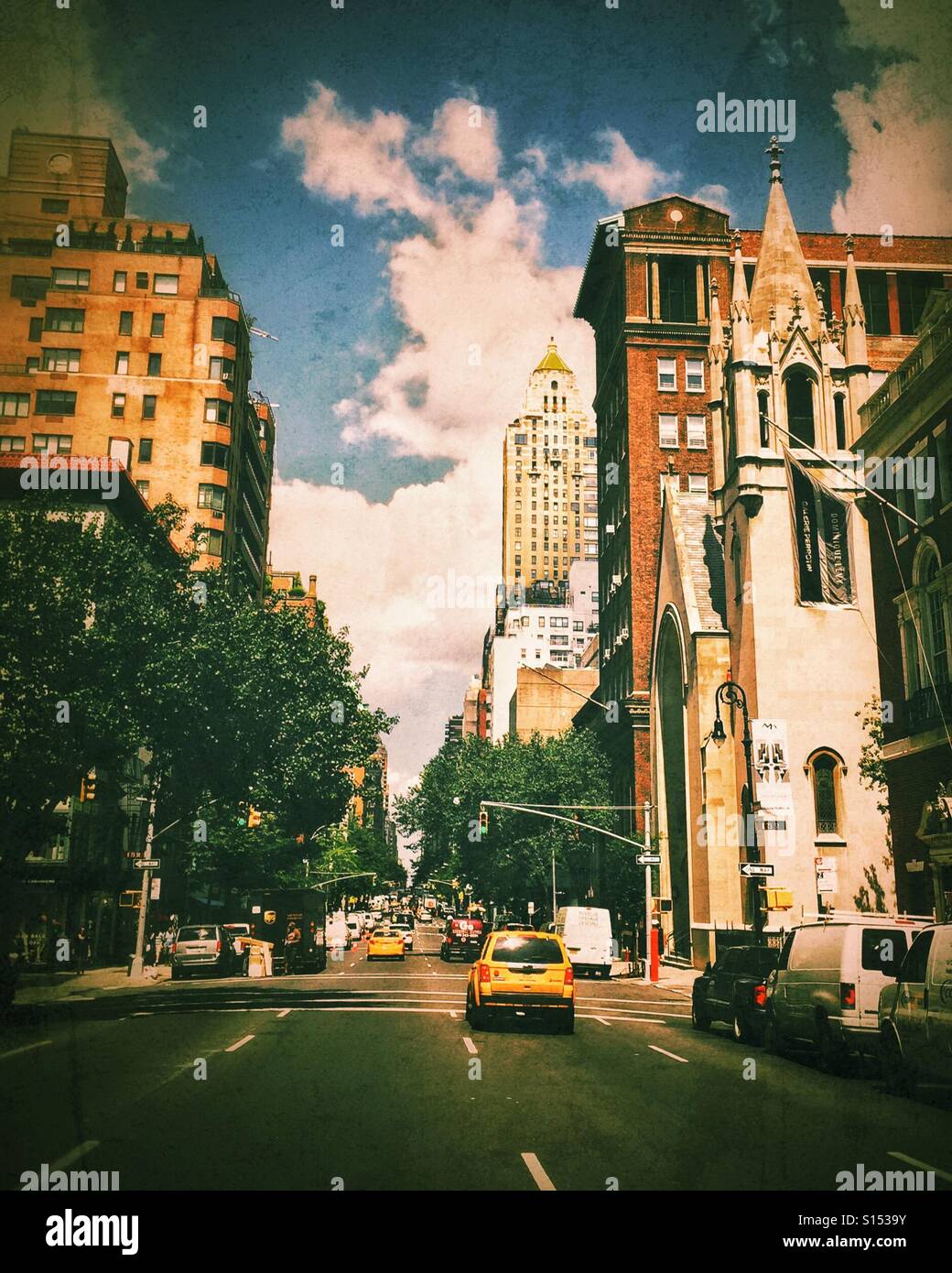 New York City Straßen an einem Sommertag. Stockfoto