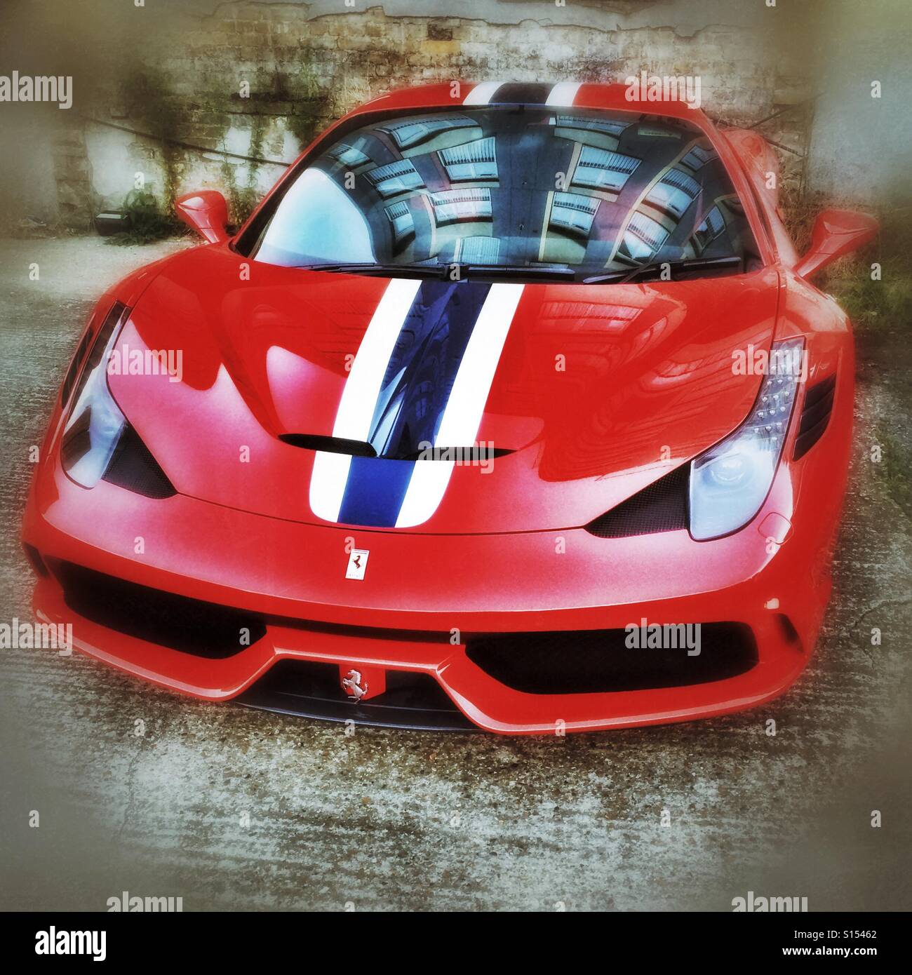 Ein super Auto Ferrari 458 Speciale - Smartphone-aufgenommenes Stockfoto