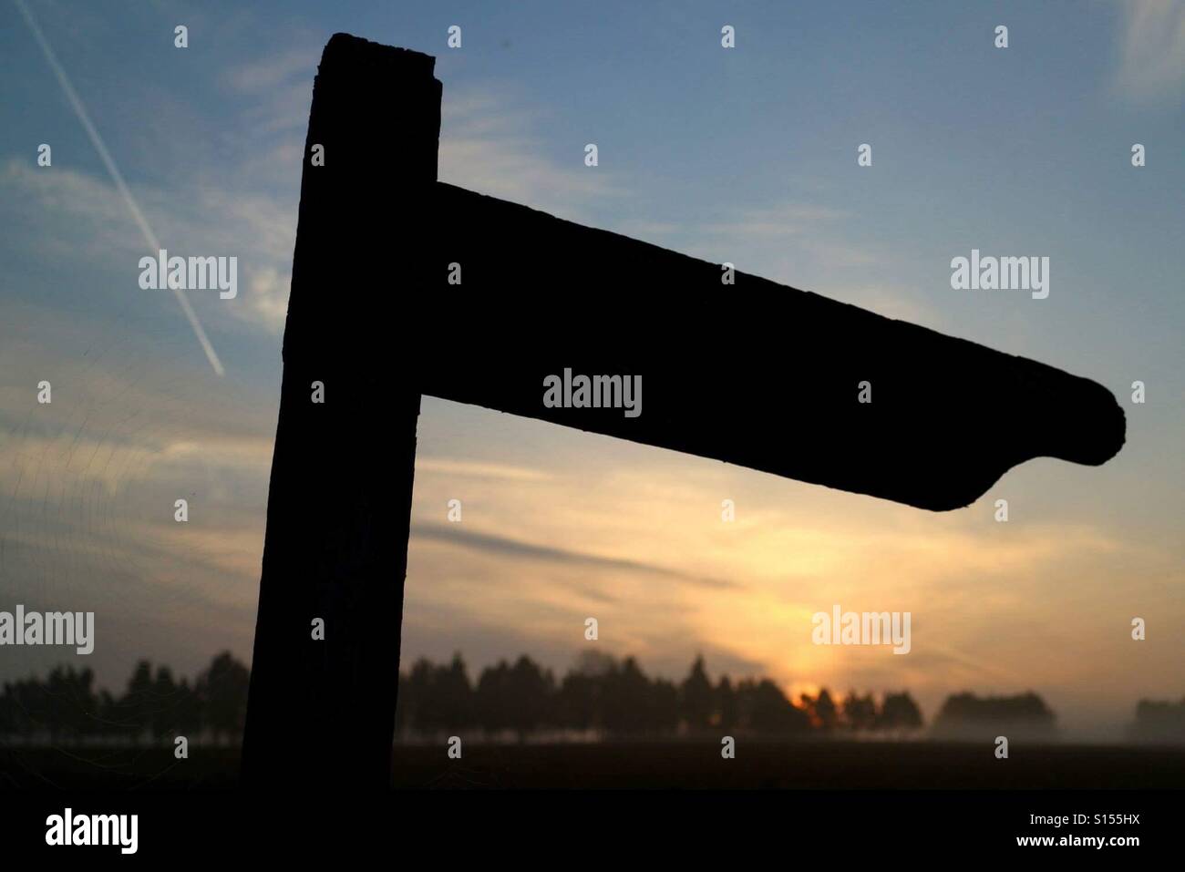 Sunrise-Zeichen Stockfoto