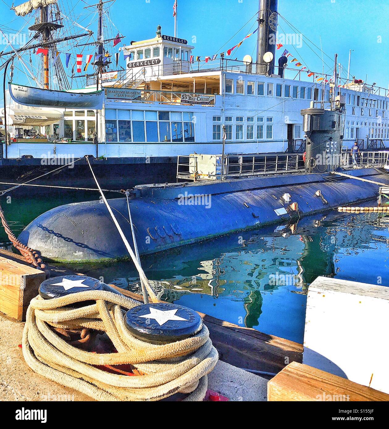 U-Boot und Paddel Boot Stockfoto