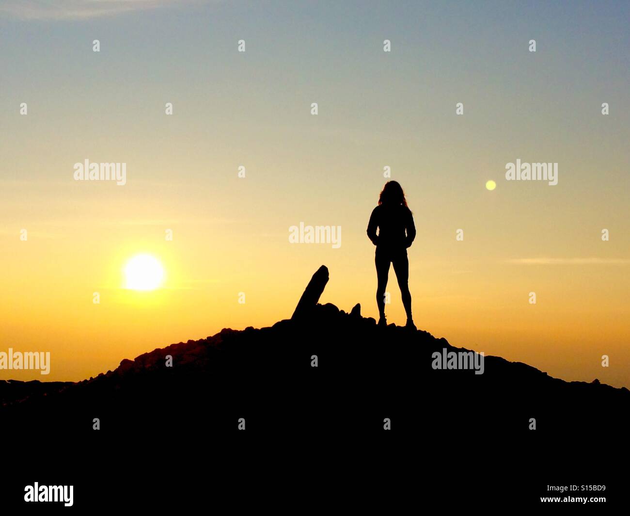 Sonnenuntergang Pen Y Fan Gipfel, Brecon Beacons Wales Stockfoto