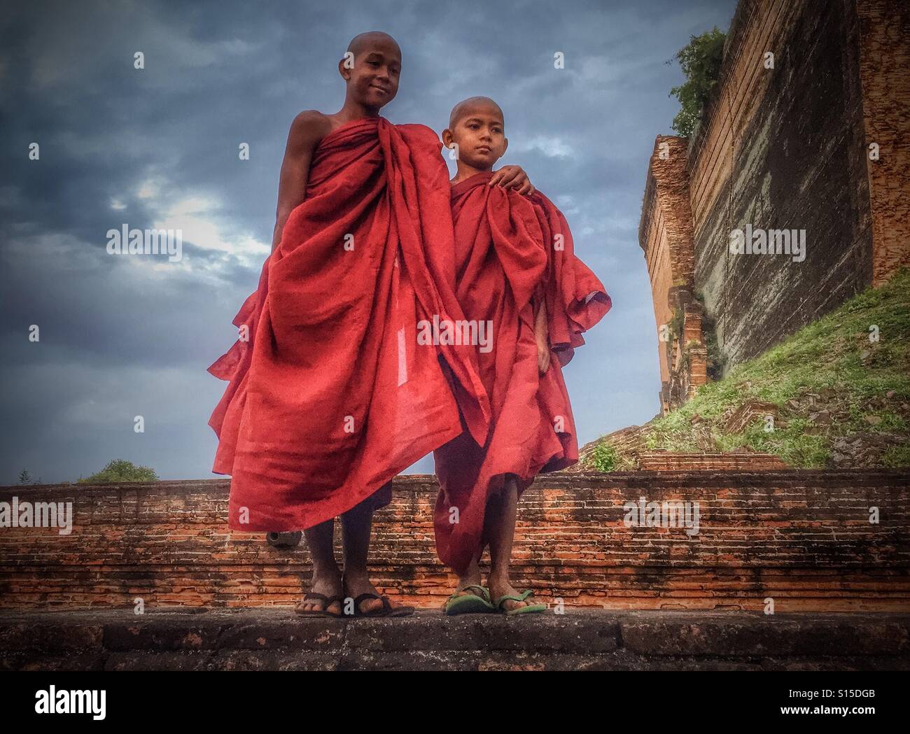 Buddhistische Mönche in Burma Myanmar Stockfoto