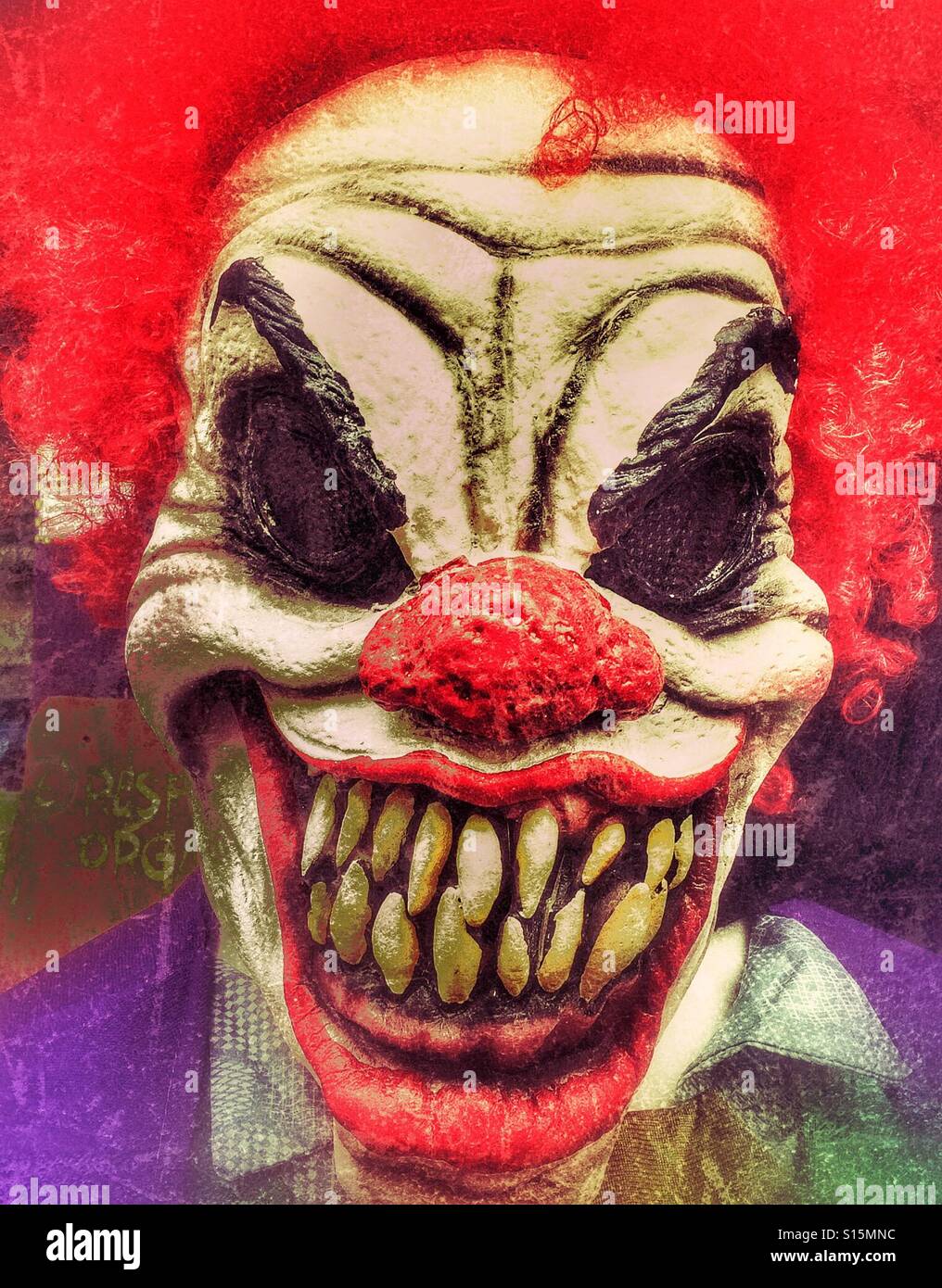 Beängstigend Clownsmaske Stockfoto