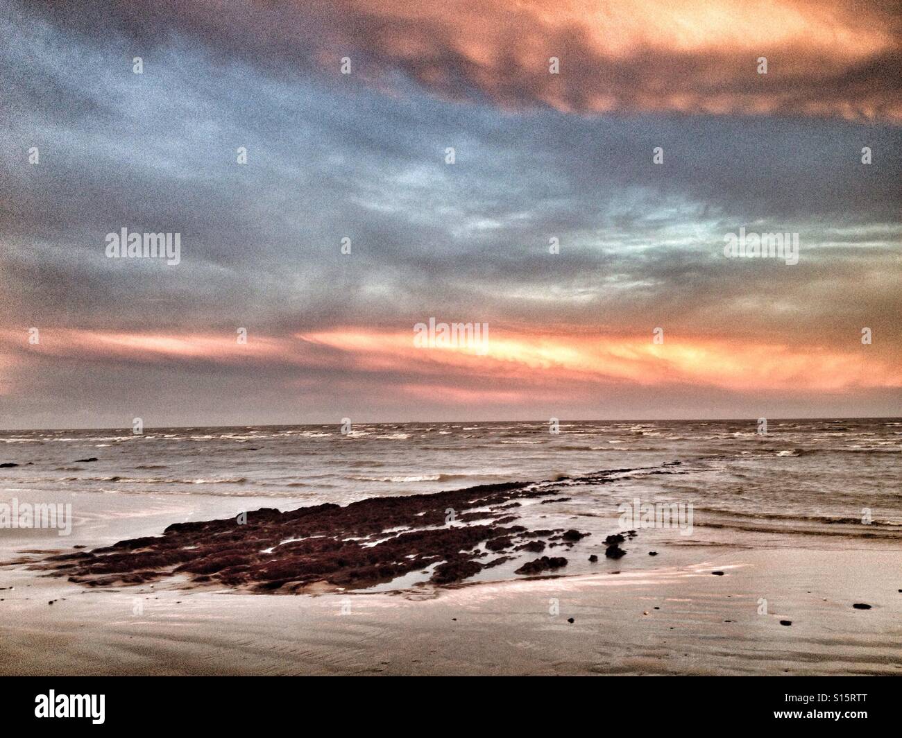 Nordseeküste, Bawdsey Fähre, Suffolk, England. - Smartphone-aufgenommenes Stockfoto