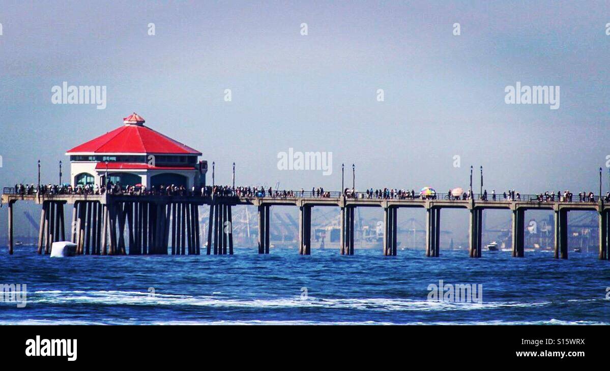 Huntington Beach Pier Flugschau Stockfoto
