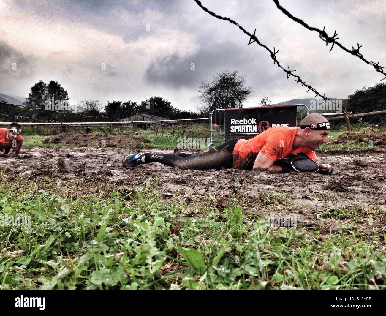 Spartan Rennen Hindernisse in Revistske Podzamcie, Banskobystricky, Slowakei. 17. September 2016 Stockfoto Spartan Rennen Hindernisse in Revistske Podzamcie, Banskobystricky, Slowakei. 17. September 2016 Stockfoto