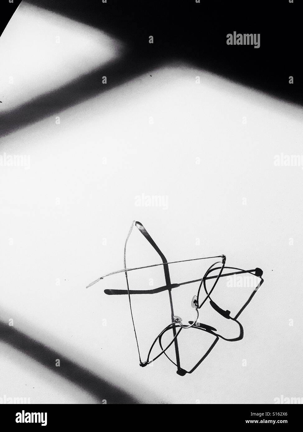 Schatten der Brille. - Smartphone-aufgenommenes Stockfoto