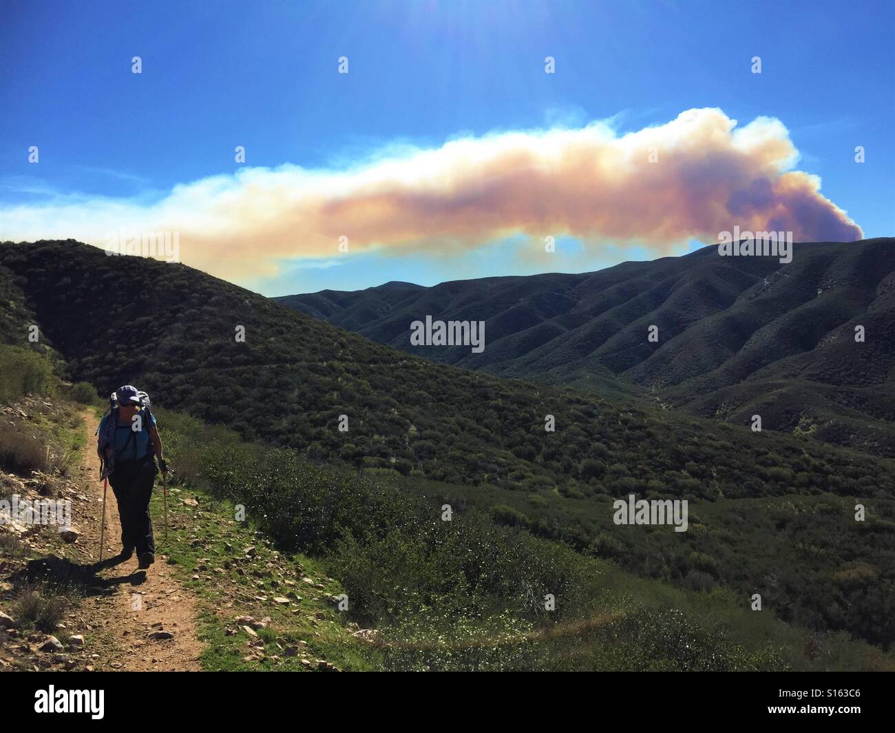 Wandern vom Feuer Stockfoto