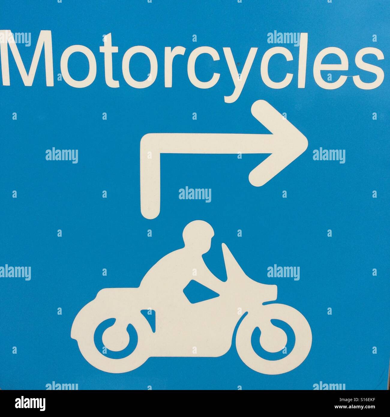 Motorrad-Schild - Smartphone-aufgenommenes Stockfoto