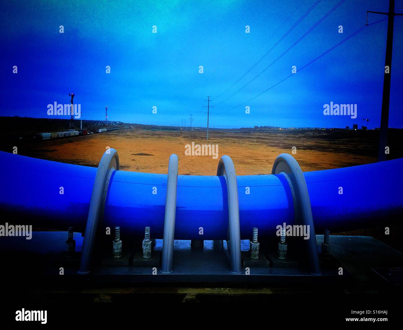 Reisen Licht 2013 Skulptur, Calgary, Alberta, Kanada - Smartphone-aufgenommenes Stockfoto