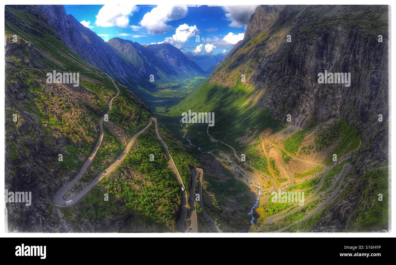 Norwegische Straße Trollstigen Stockfoto