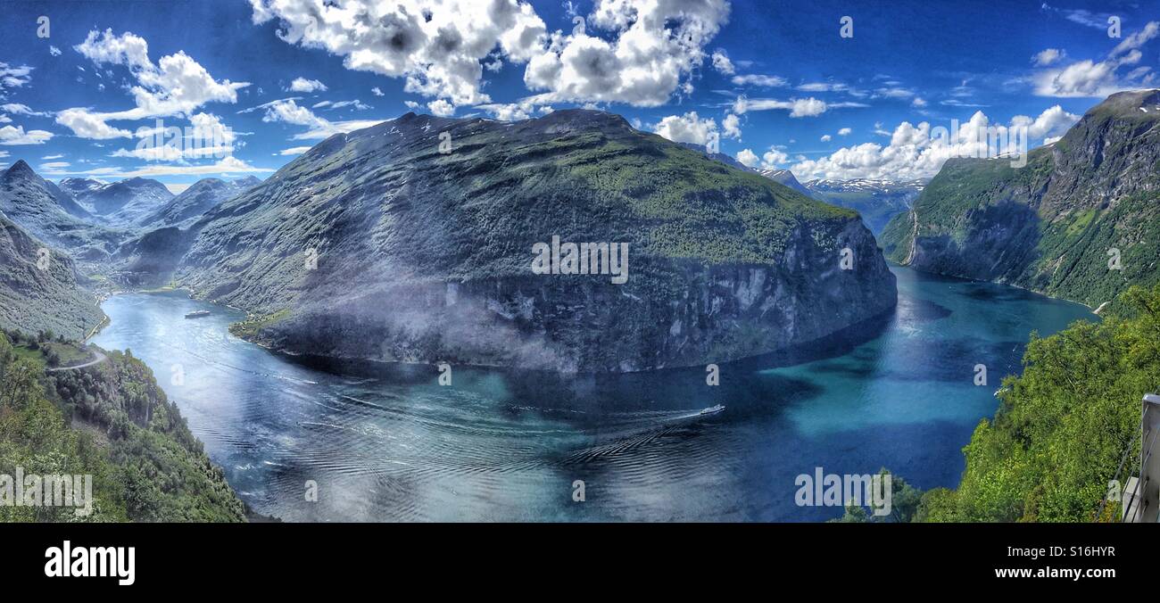 Geiranger Fjord in Norwegen Stockfoto