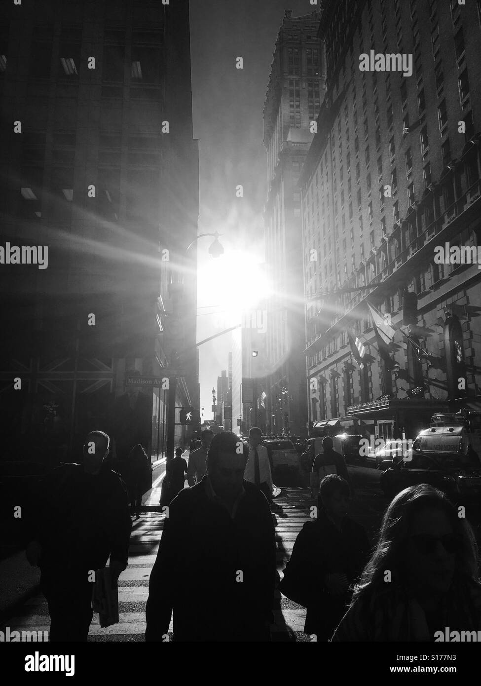 In den frühen Morgenstunden arbeiten in New York Stockfoto