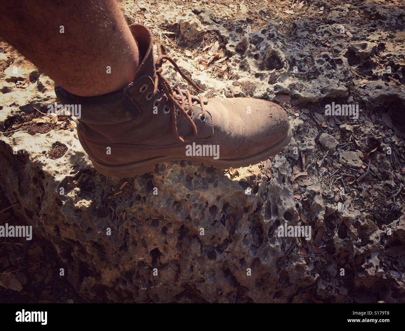 Menschen ausgerichtet, zum Wandern und Klettern - Smartphone-aufgenommenes Stockfoto