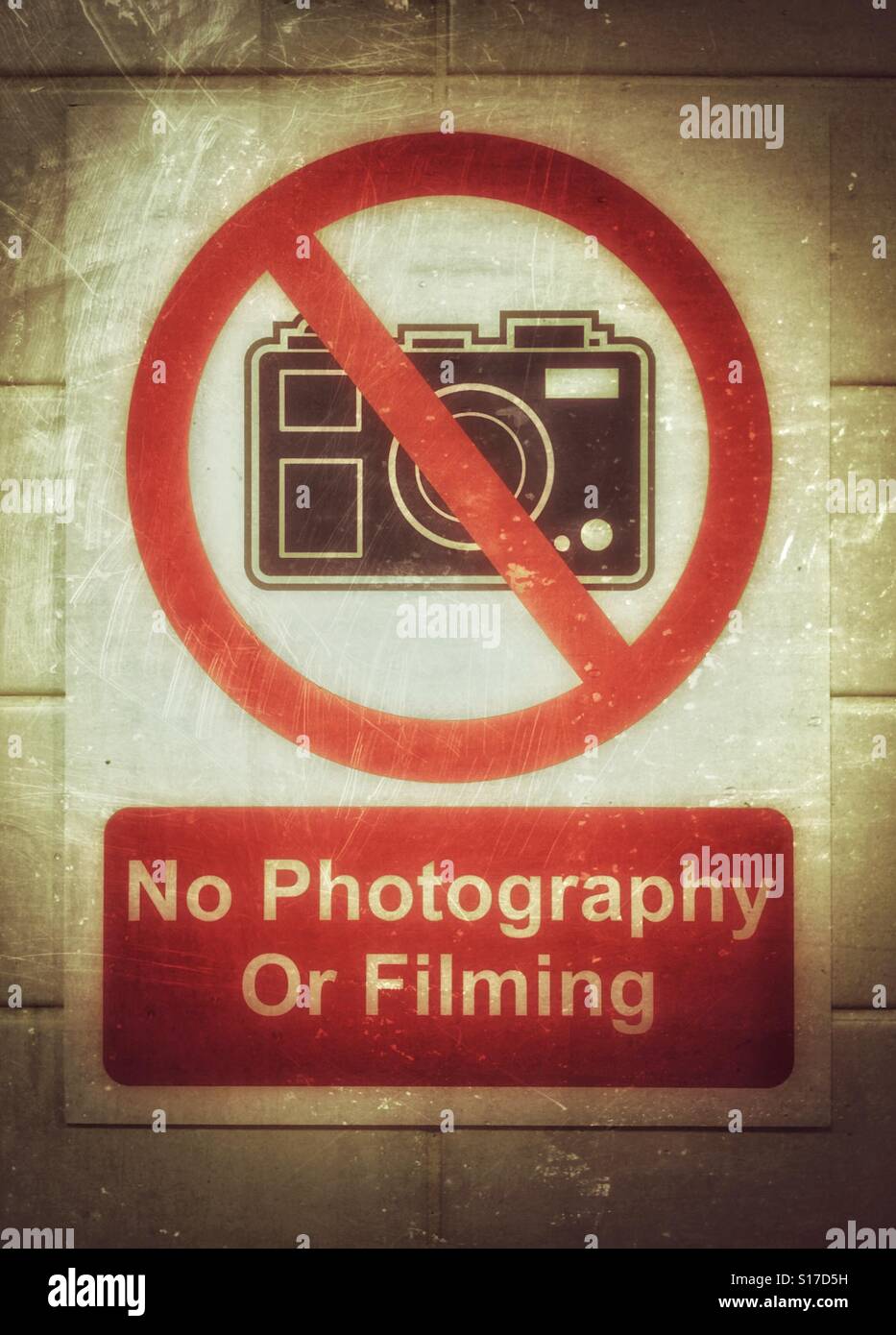 Keine Fotografie Und Filmen Keine Fotografie Keine Dreharbeiten Stellen Sie Ihre Kamera Entfernt Fotografieren Sie Mich Nicht Bildnachweis C Colin Hoskins Stockfotografie Alamy
