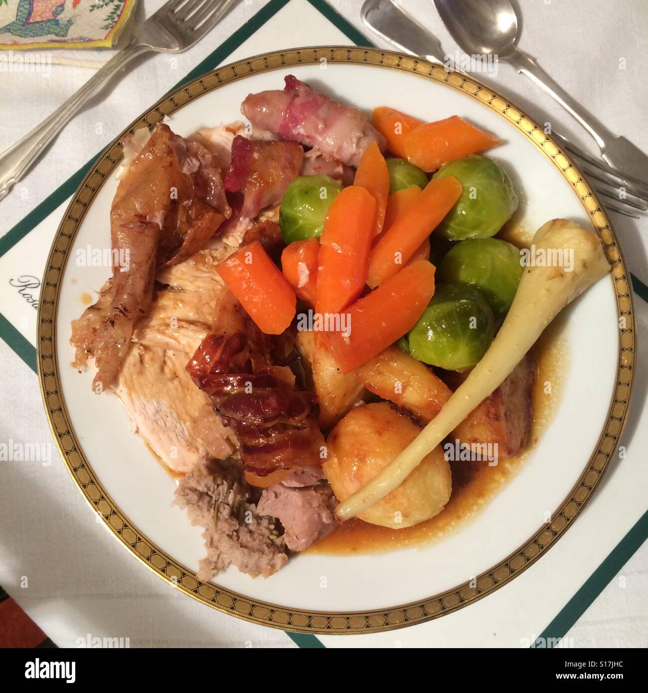 Ein traditionelles Weihnachtsessen - Smartphone-aufgenommenes Stockfoto