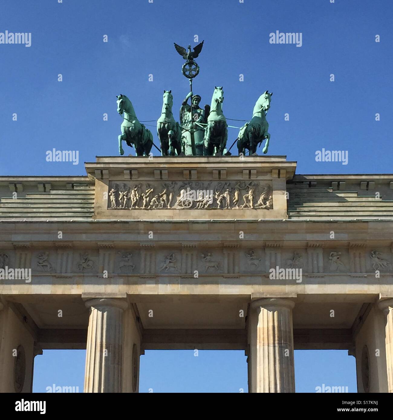 Berlins Wahrzeichen, dem Brandenburger Tor, Deutschland Stockfoto