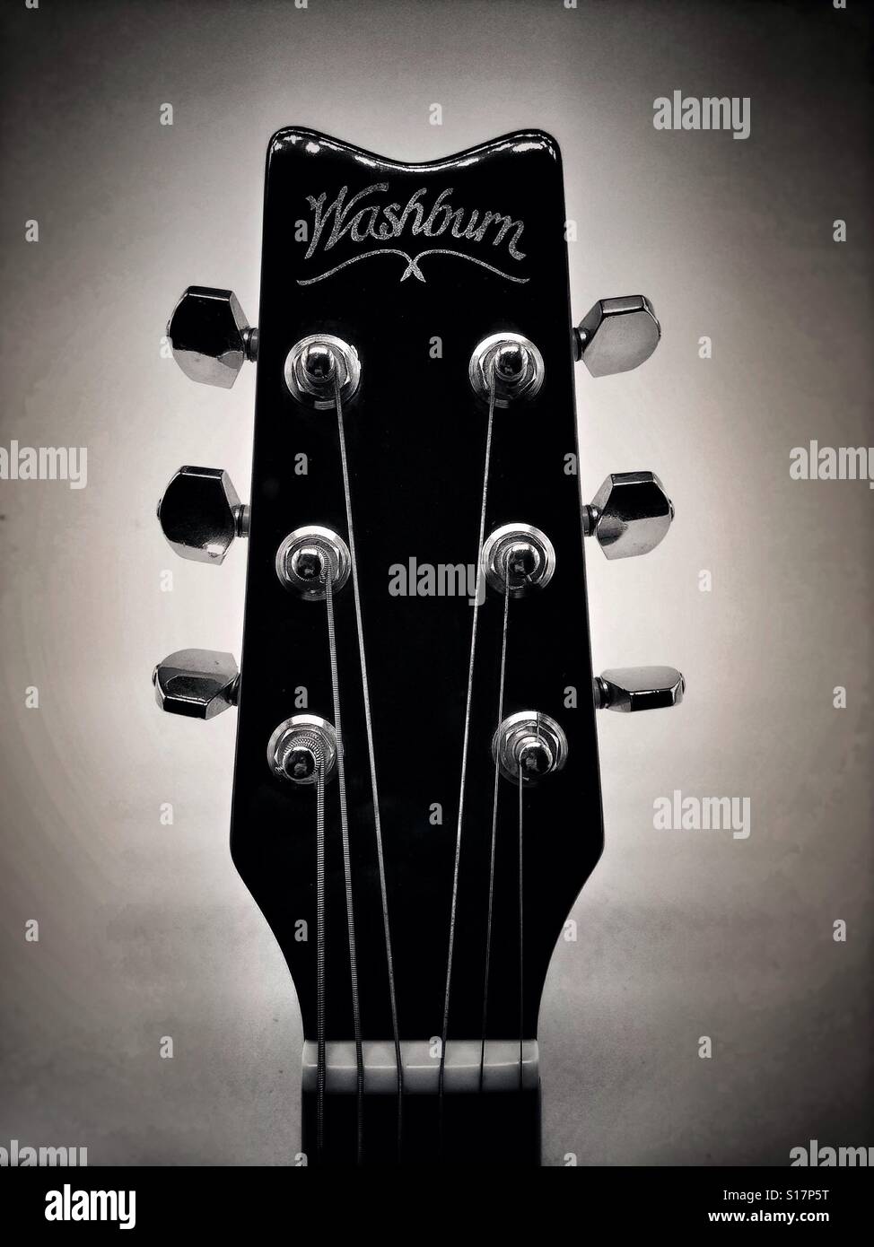 Washburn Westerngitarre Kopfplatte Stockfoto