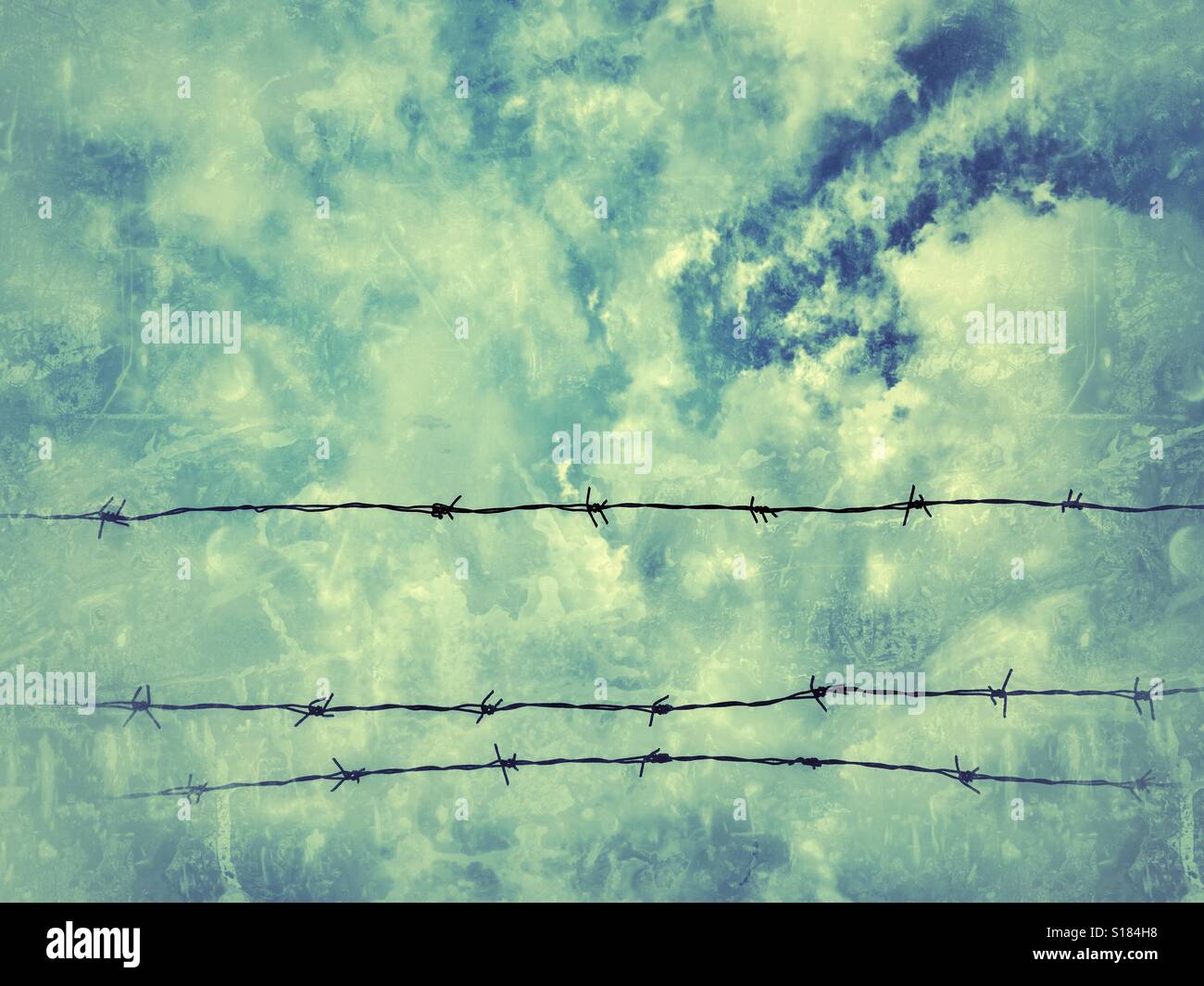 Stacheldrähte - Smartphone-aufgenommenes Stockfoto