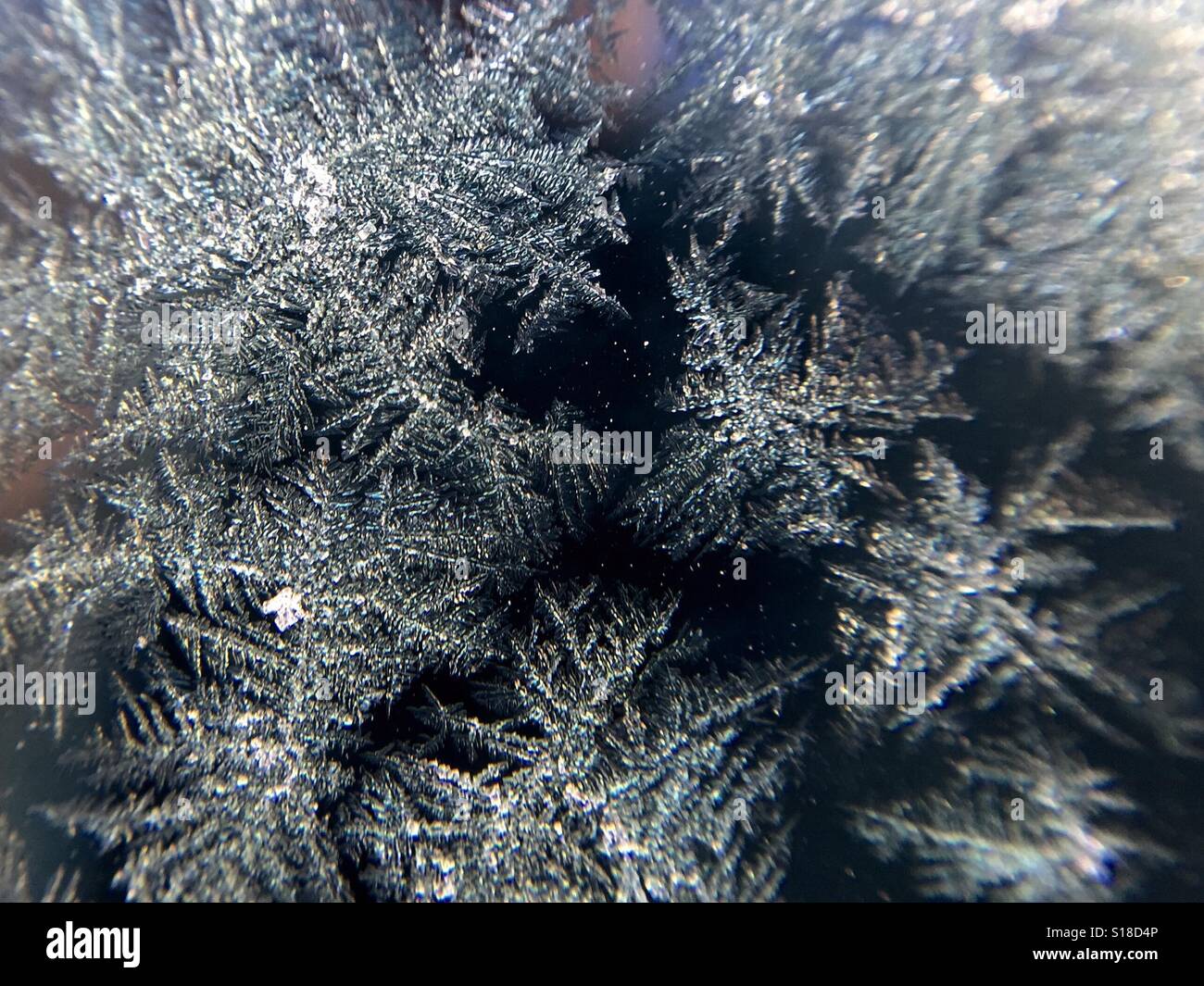 Frostigen Windschutzscheibe Stockfoto
