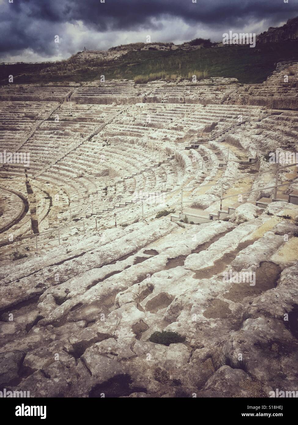Griechische Theater im archäologischen Park in Syrakus, Italien Stockfoto